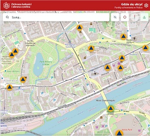 Map-portal PUNKTY SCHRONIENIA W POLSCE